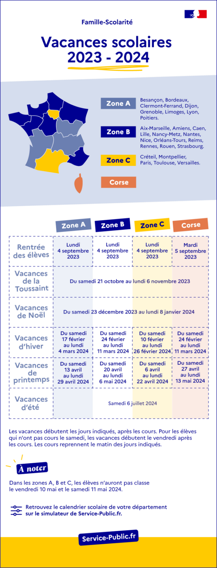 Congés Scolaires 2023-2024